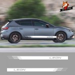 Customized Car Styling Body Decor Sticker Racing Sport Flag Door Side Skirt Stripes For Seat Leon Auto Customized Decal